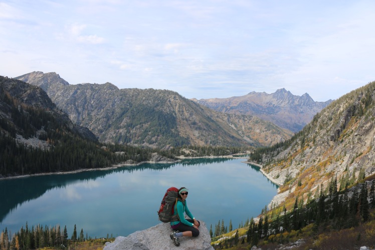 Backing in the Enchantments near Leavenworth WA. Climbing up Aasgard Pass and overlooking Colchuck Lake.