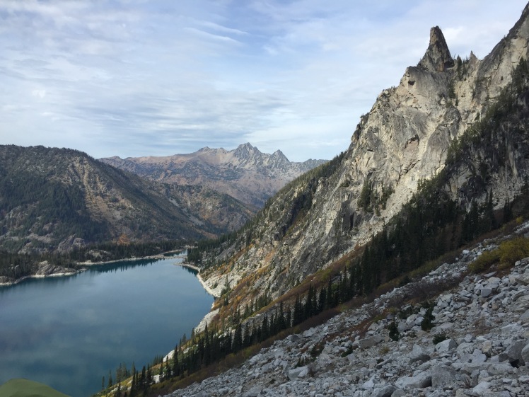 The view from Aasgard Pass. 1 mile and 2,000 ft of elevation gain to overlook Colchuck Lake. 